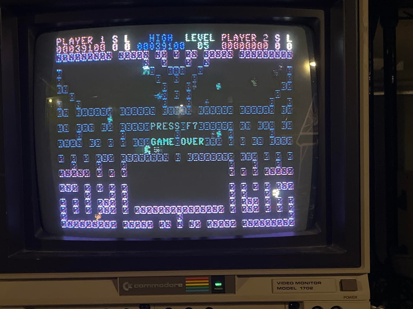 Commodore 64 game over screen for Crossroads II