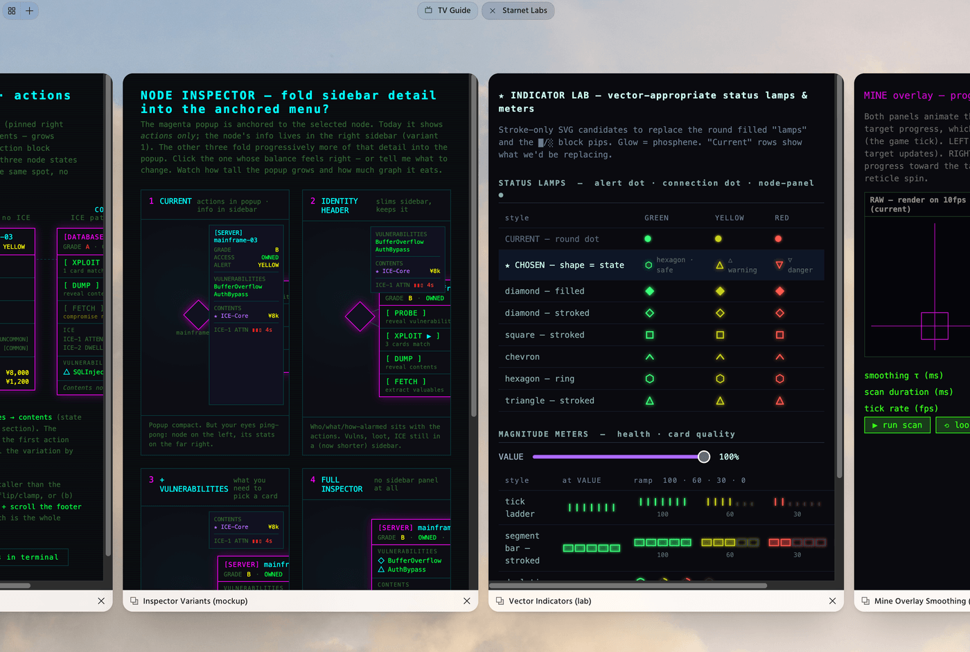 Screenshot of more design alternatives